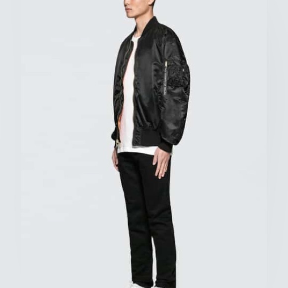 Marcelo Burlon County of Milan X Alpha MA-1 tiger Jacket Black bomber size L - Picture 2 of 7